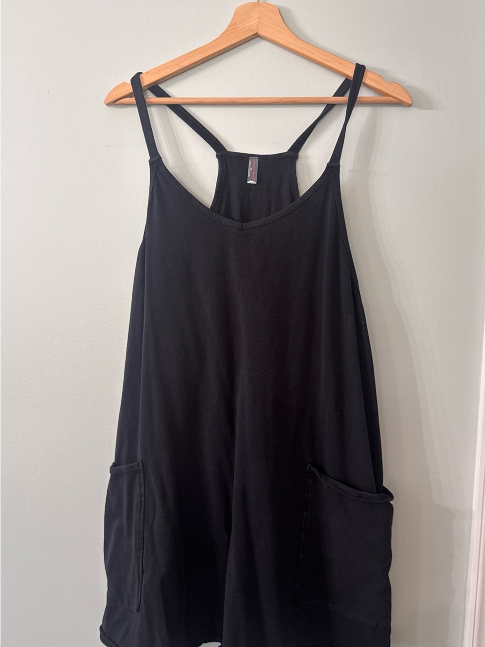 FP Movement by Free People Black Sleeveless Pocket Tank Romper